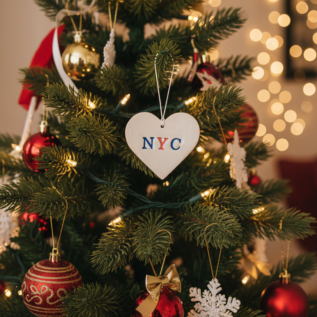 Womenmart Stamped NYC Ceramic Ornament view 2