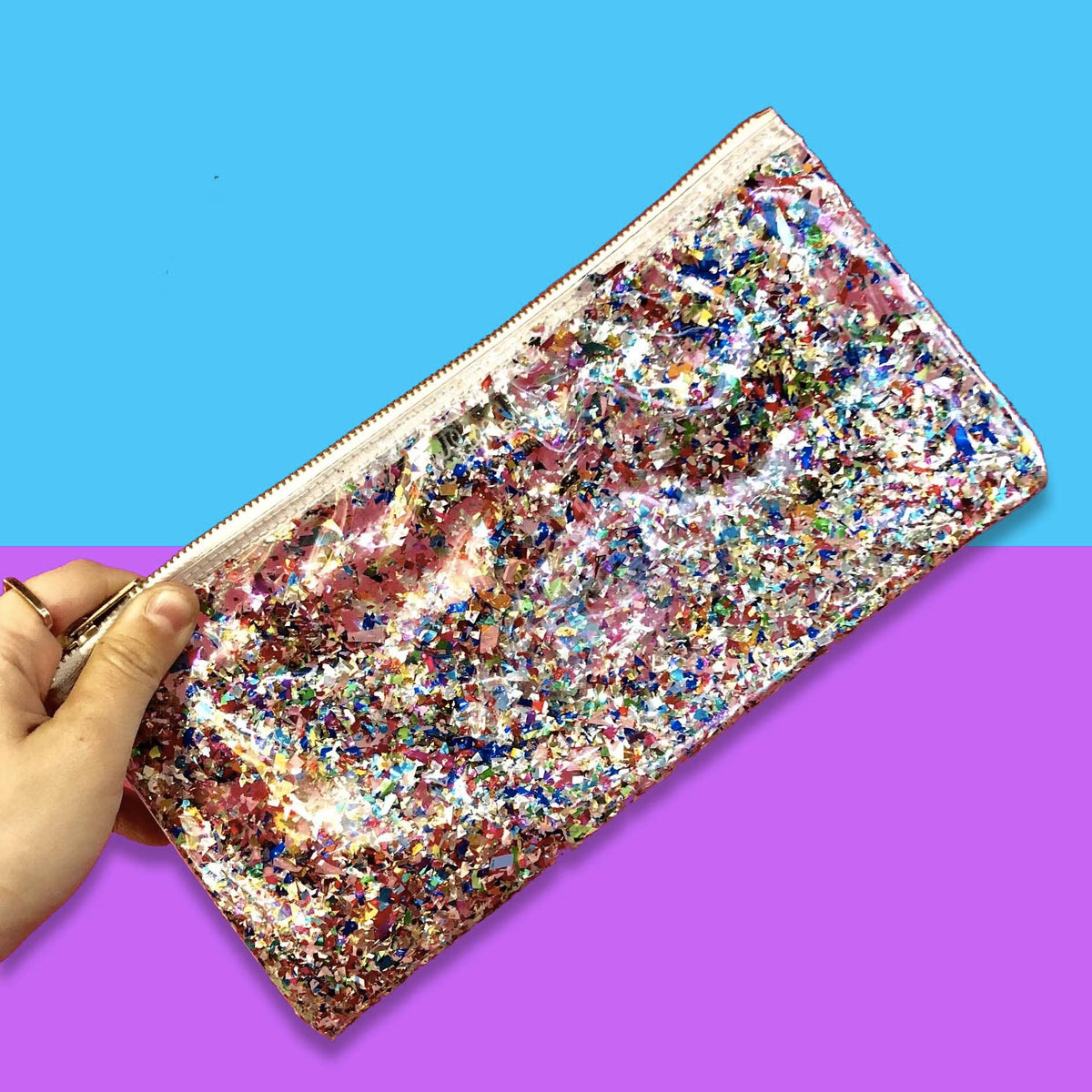 Womenmart Rainbow Confetti Clutch view 2