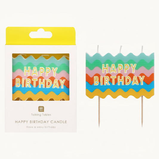 Womenmart Wavy Birthday Candle Cake Topper