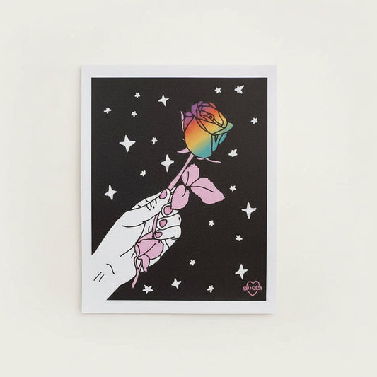 Womenmart Rainbow Rose Print