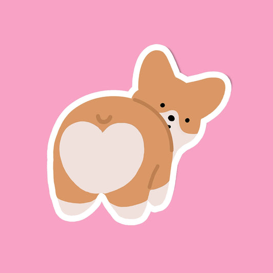 Womenmart Cute Corgi Butt Sticker