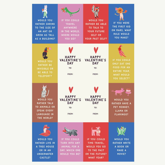Womenmart Would You Rather Class Valentines Card Set