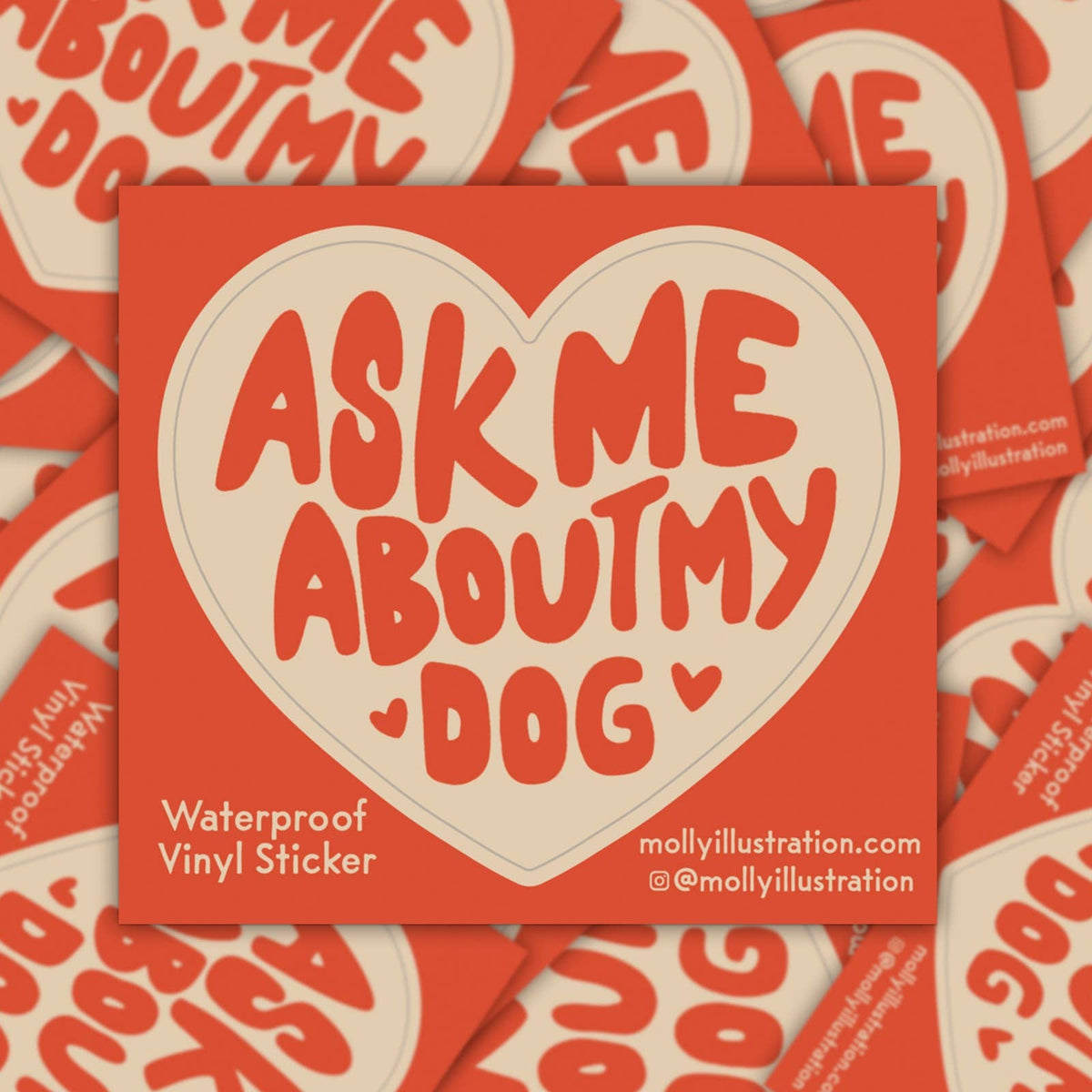 Womenmart Ask Me About My Dog Waterproof Vinyl Sticker