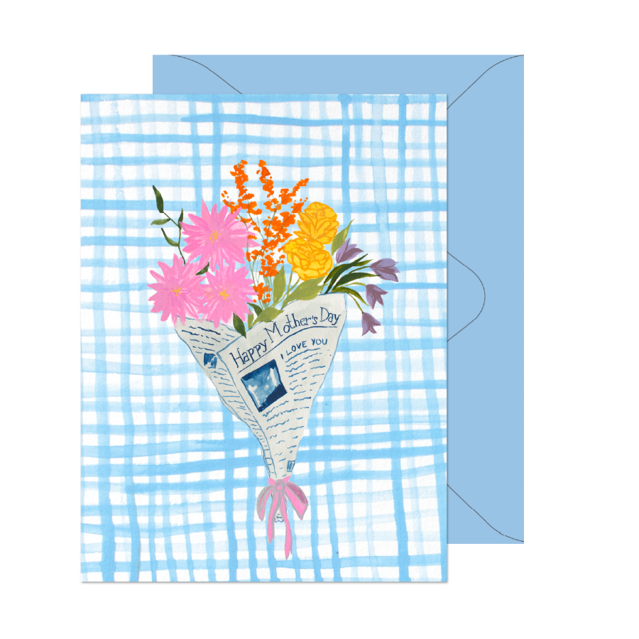 Womenmart Newspaper Flowers Mother's Day Card