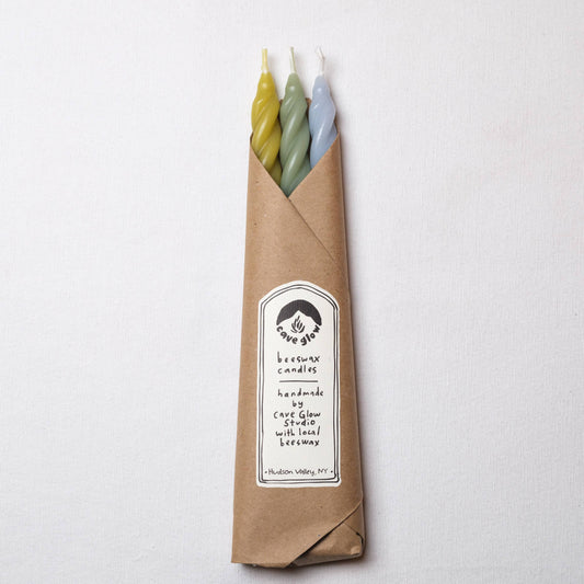 Womenmart Hydrangea Beeswax Spiral Taper Candle Set