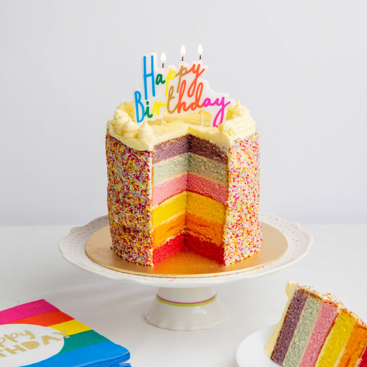 Womenmart Rainbow Birthday Candle Cake Topper view 2