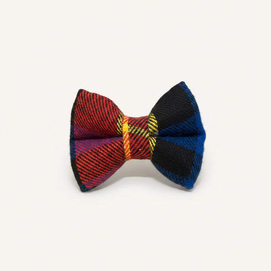 Womenmart Campfire Glow Plaid Dog Bowtie