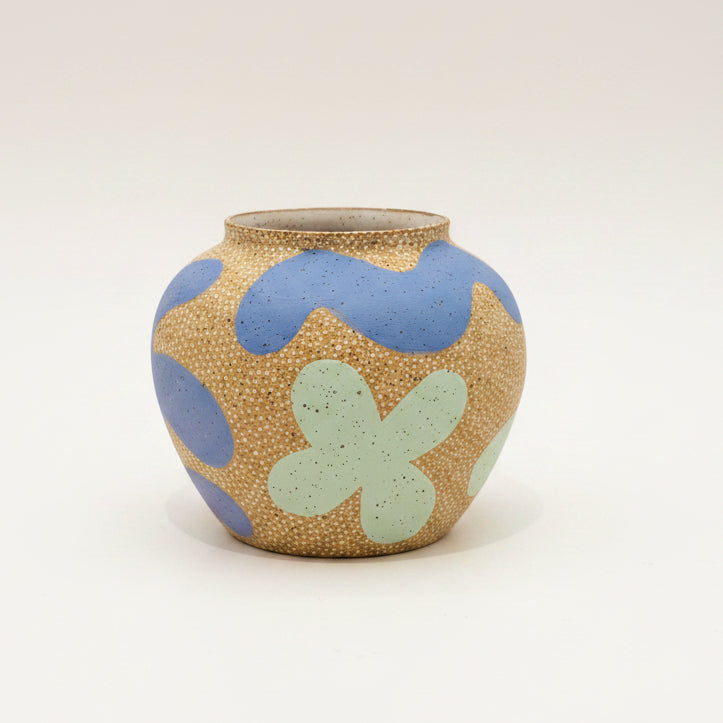 Womenmart Blue and Mint Shapes Vase