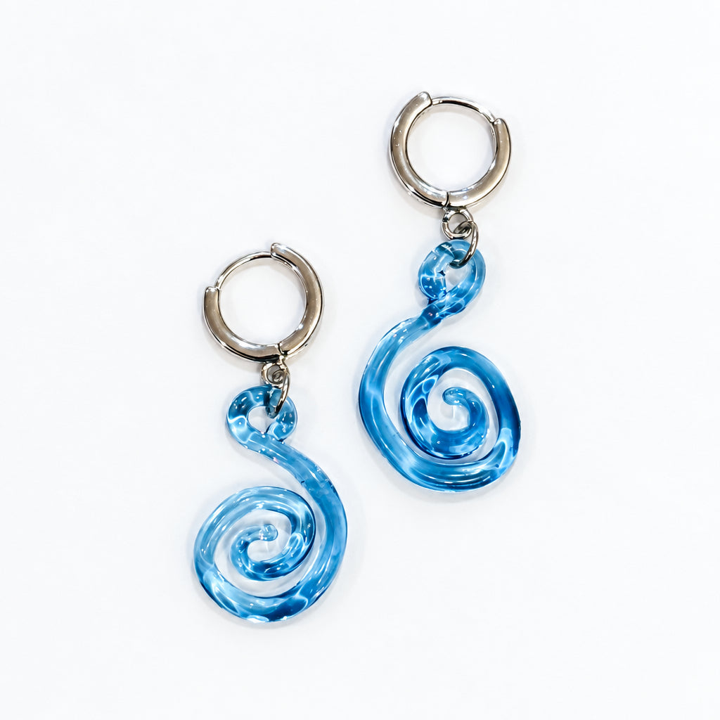 Womenmart Mini Spiral Earrings Blue