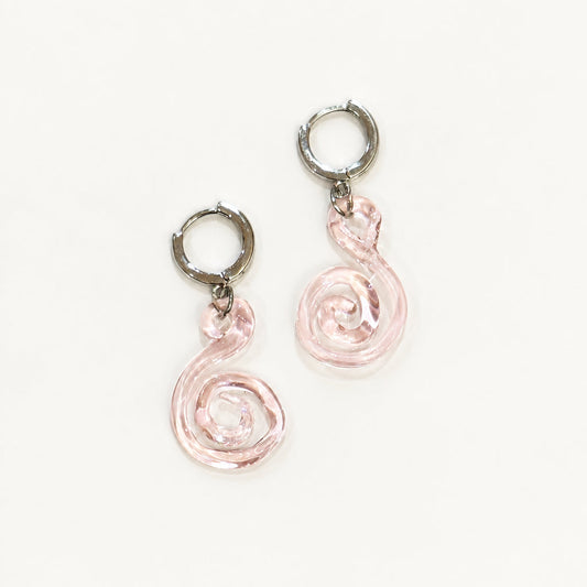 Womenmart Mini Spiral Earrings Pink
