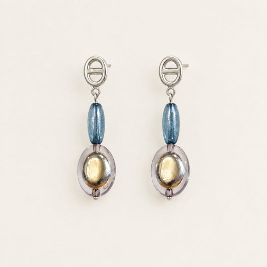 Womenmart Silver Foil Lucite Earrings