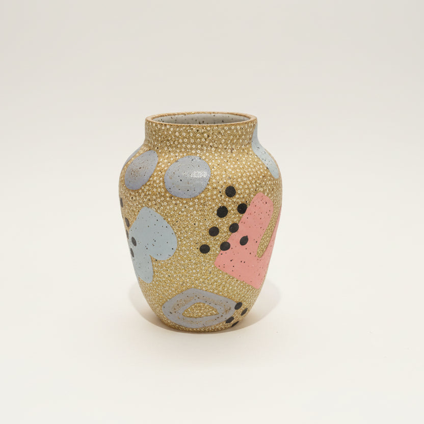 Womenmart Grey and Pink Shapes Vase view 3