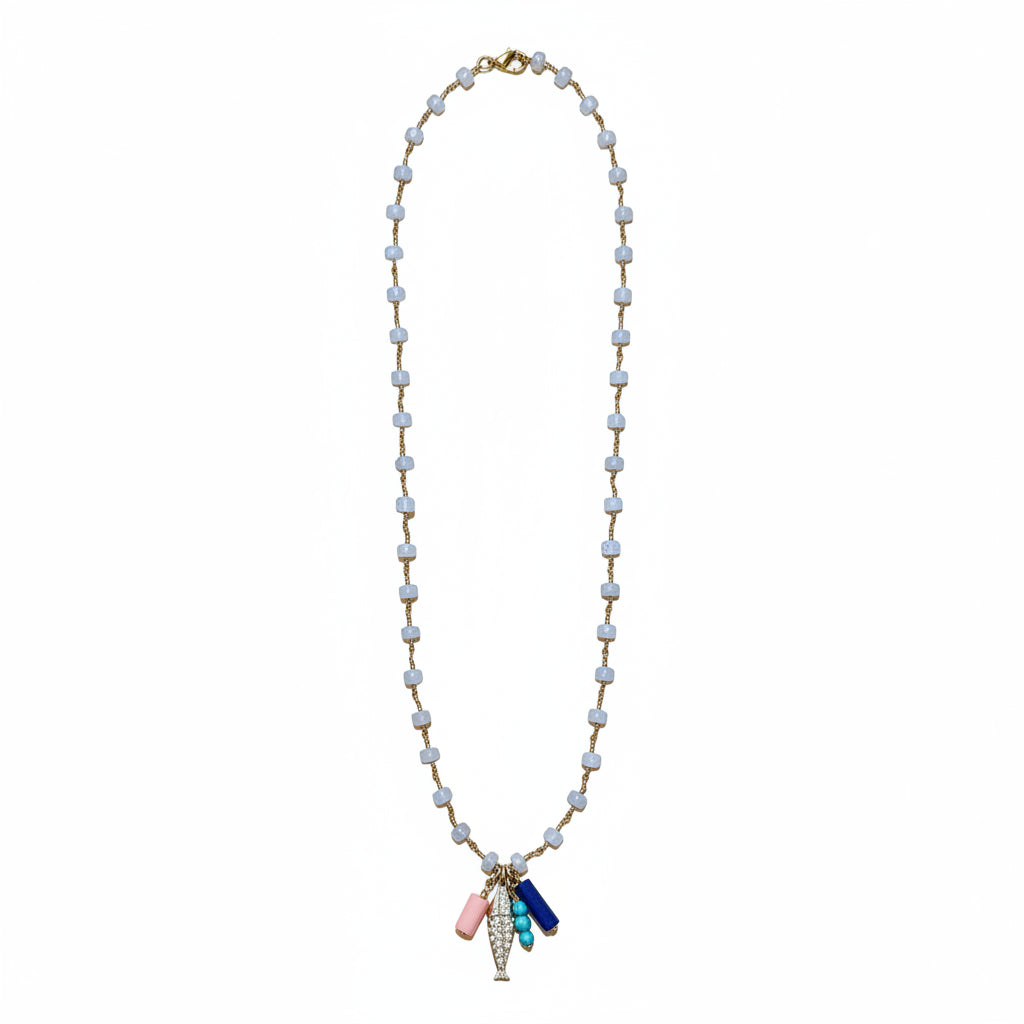 Womenmart Lucky Koi Necklace Moonstone
