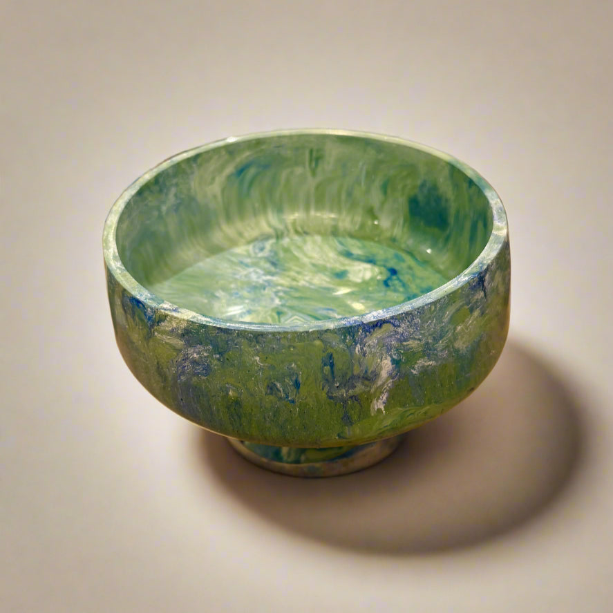 Womenmart Resin Footed Bowl Green view 2