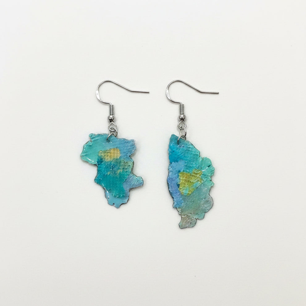 Womenmart Artistic Artifact Earrings Blue