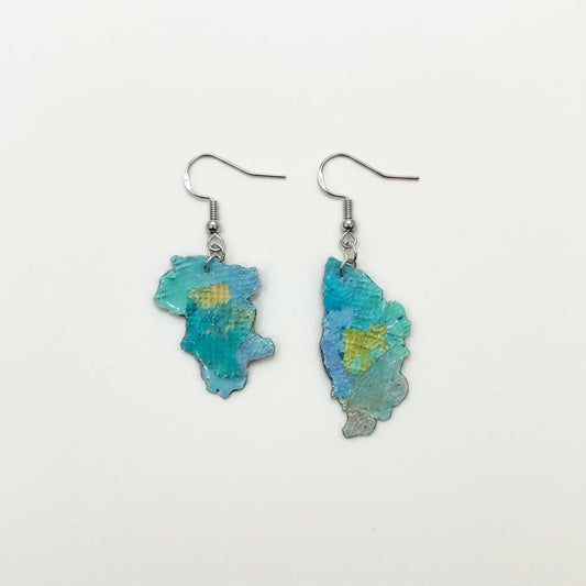 Womenmart Artistic Artifact Earrings Blue