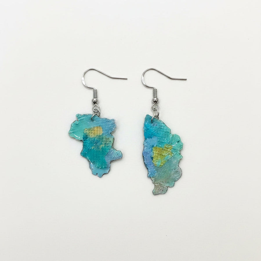 Womenmart Artistic Artifact Earrings Blue
