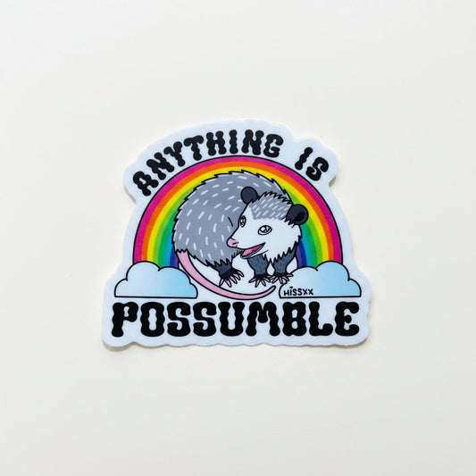 Womenmart Anything Is Possumable Sticker