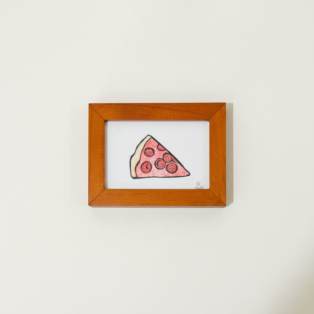Womenmart Framed Mini Block Print Pizza Slice
