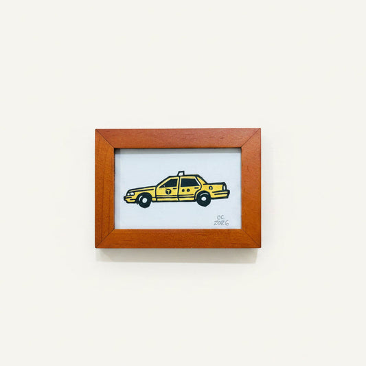 Womenmart Framed Mini Block Print Yellow Taxi