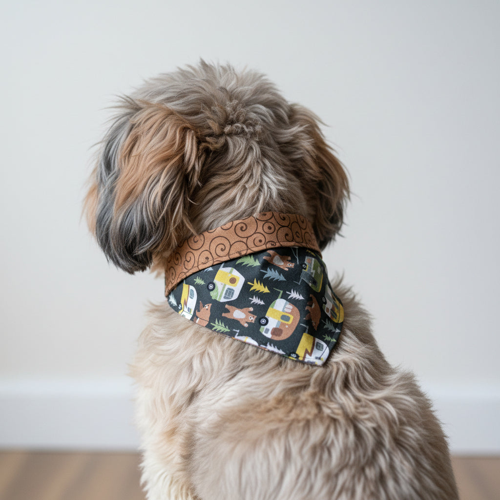 Womenmart Upcycled Dog Bandana Happy Camper view 2