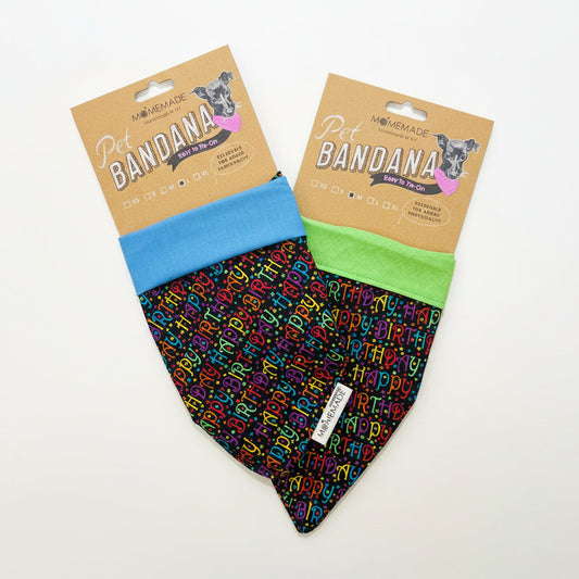 Womenmart Upcycled Dog Bandana Happy Birthday