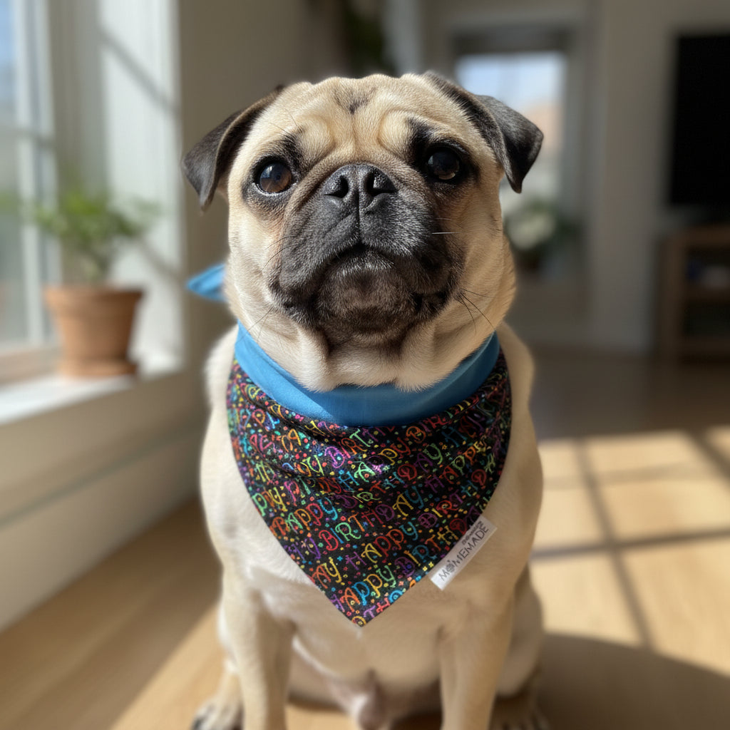 Womenmart Upcycled Dog Bandana Happy Birthday view 2