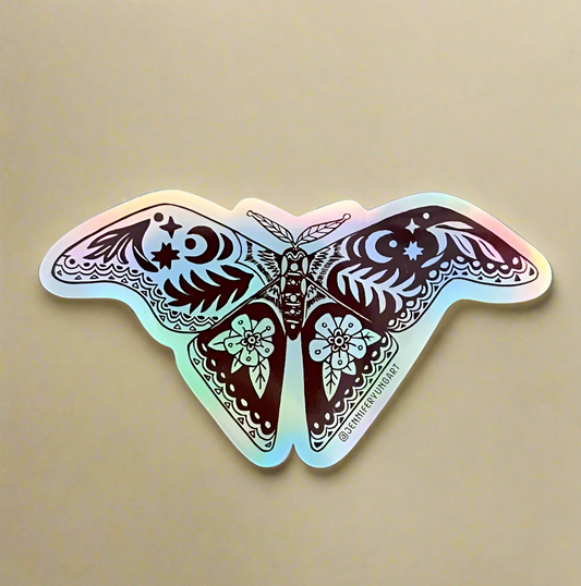 Womenmart Holographic Crescent Moth Sticker