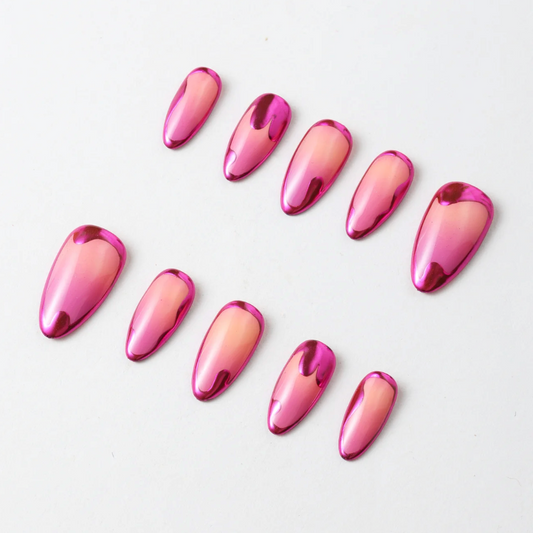 Womenmart Sunset Chrome Press On Nail Kit