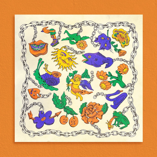 Womenmart Keychain Charms Riso Print