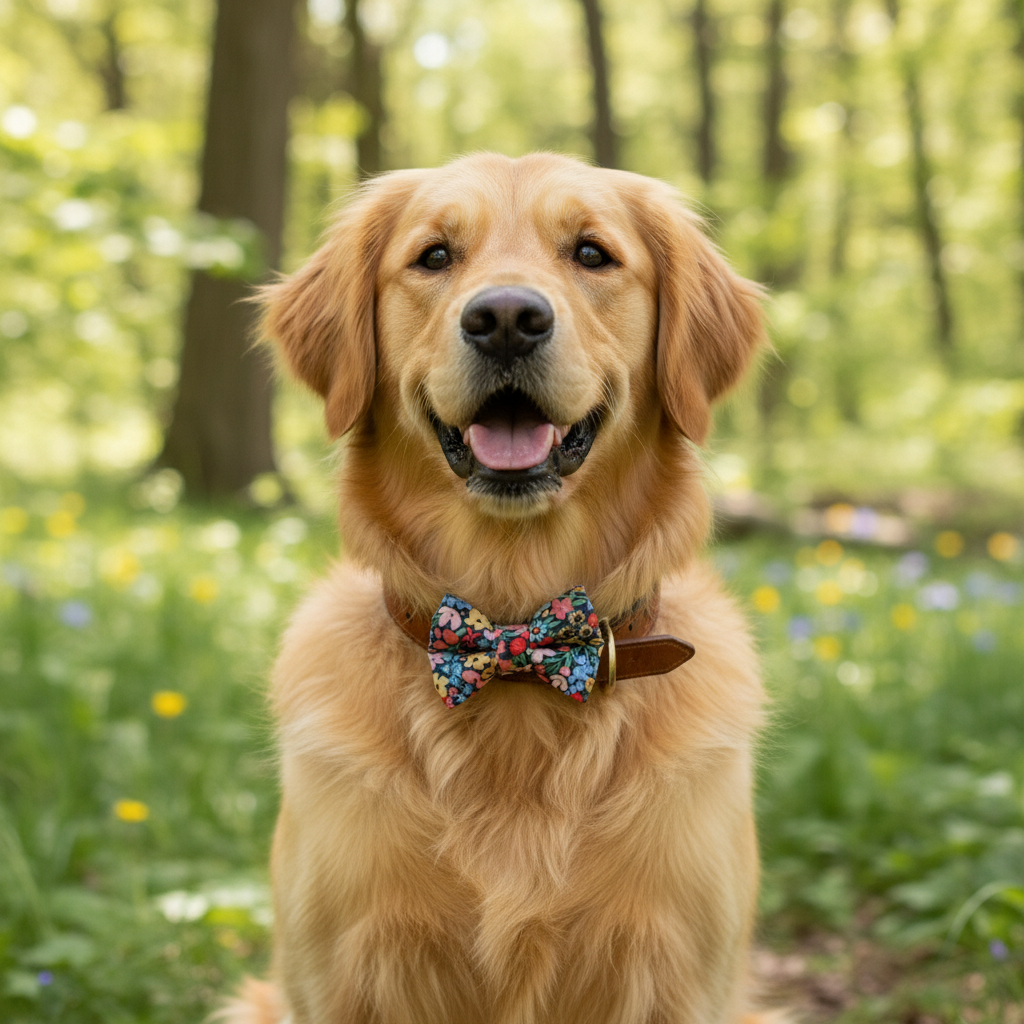 Womenmart Dark Floral Dog Bowtie view 2