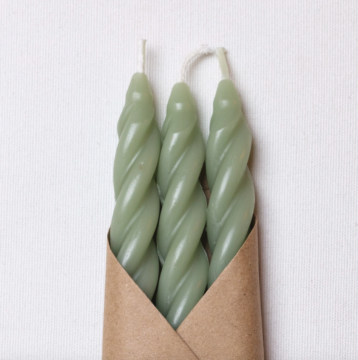 Womenmart Sage Beeswax Spiral Taper Candle Set view 2