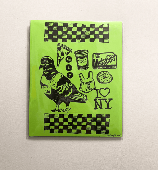 Womenmart A NY State Of Mind Limited Run Linocut Print