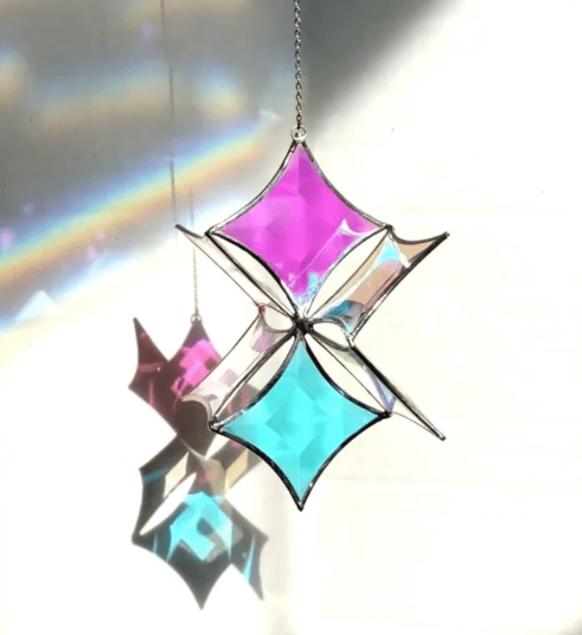 Womenmart Dichroic Beveled Glass Star Sun Catcher view 2