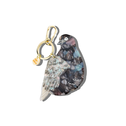 Womenmart Hand Painted Pigeon Bag Charm and Keychain