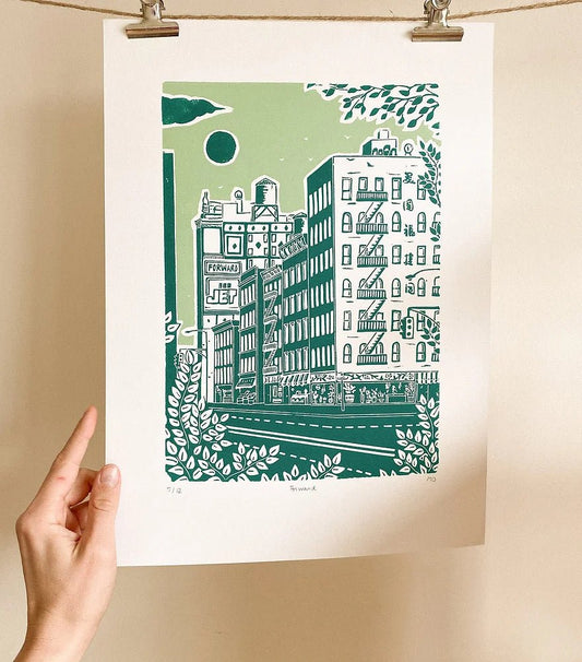Womenmart Forward Linocut Print