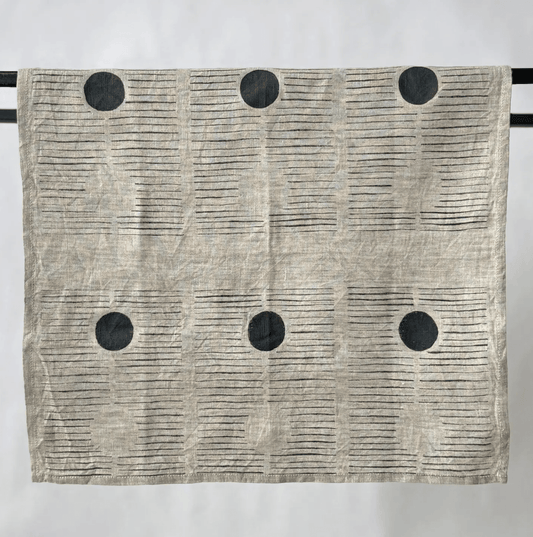Womenmart Hand Printed Napkin Charcoal Peeka