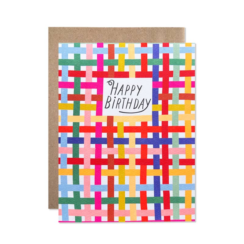 Womenmart Happy Birthday Plaid Card