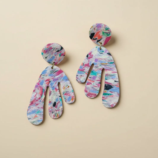 Womenmart Multicolor Organic Blob Earrings