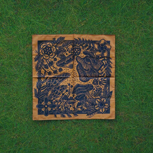 Womenmart Mushroom Forest Block Printed Bandana