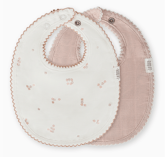 Womenmart Muslin Bib Set Blush Mini Flower