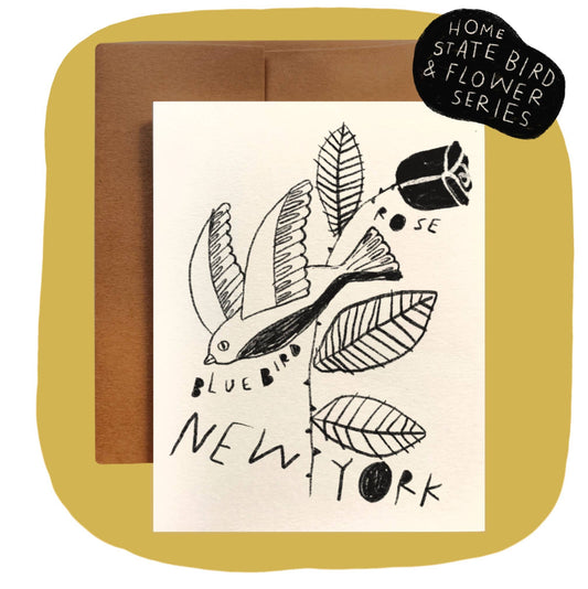 Womenmart New York State Flower and Bird Card