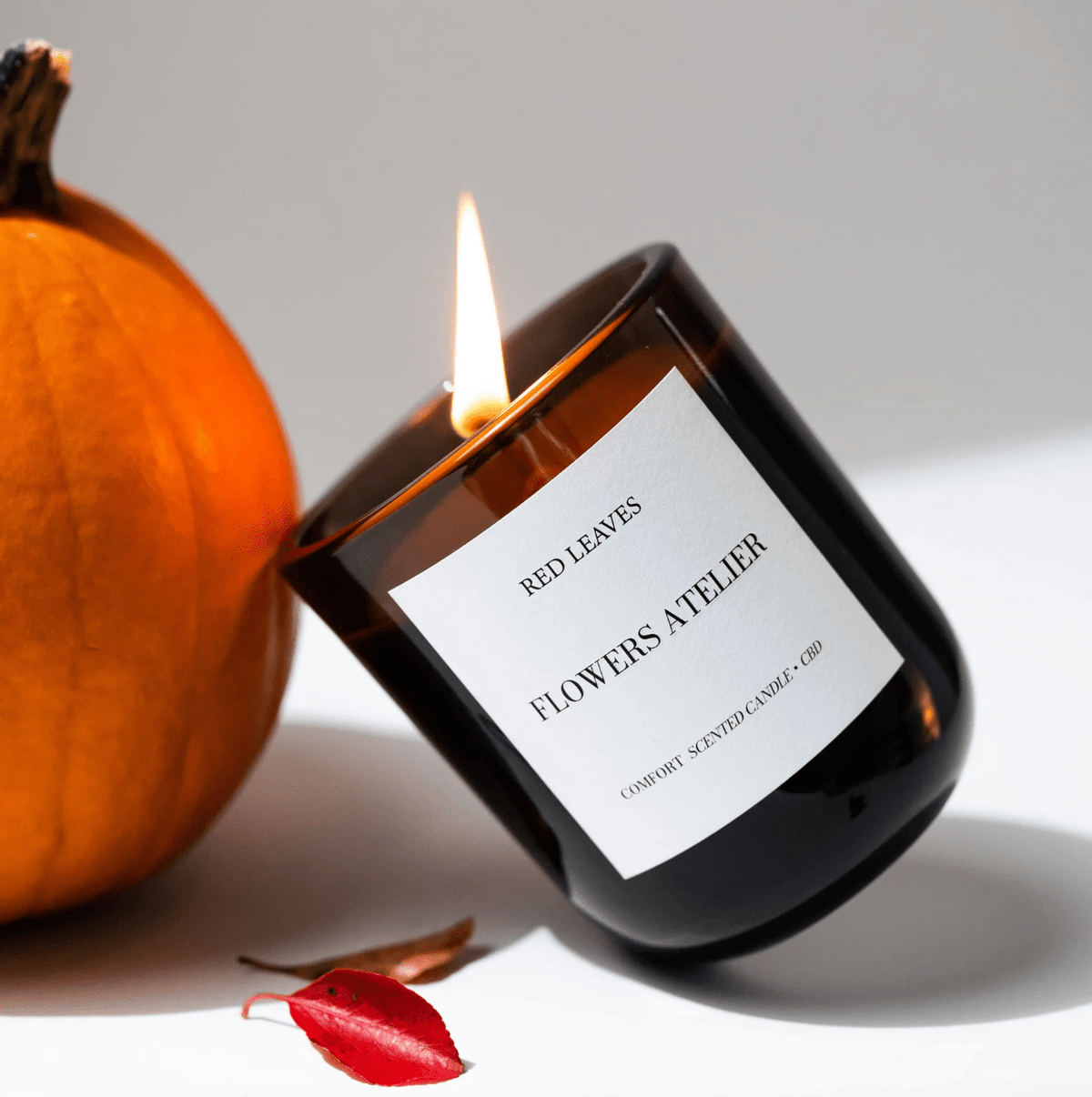 Womenmart Red Leaves Candle