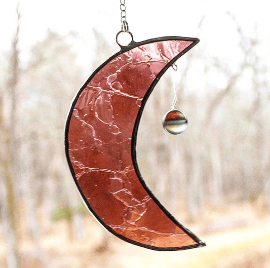 Womenmart Stained Glass Crescent Moon