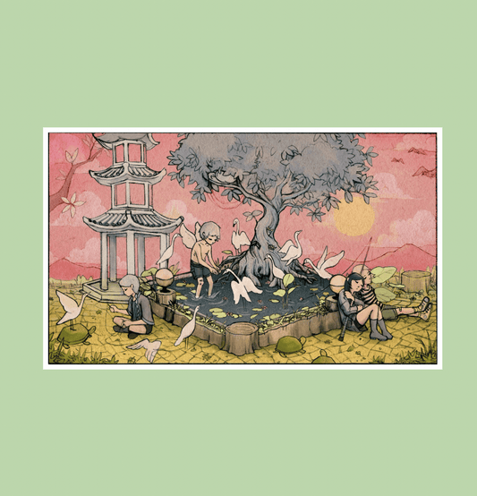 Womenmart Temple Of Cranes Print