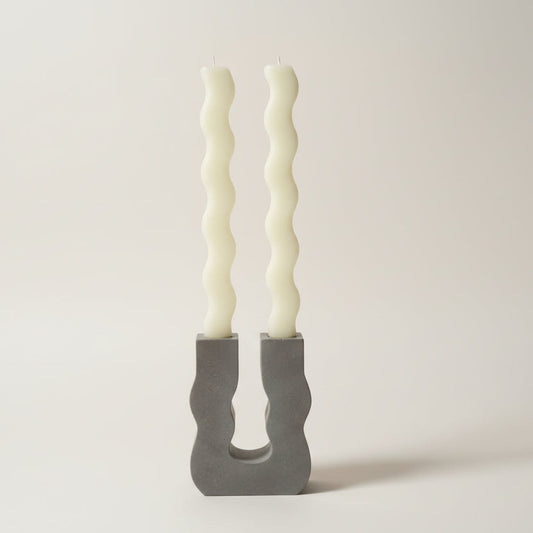 Womenmart Wavy Beeswax Candlestick Set