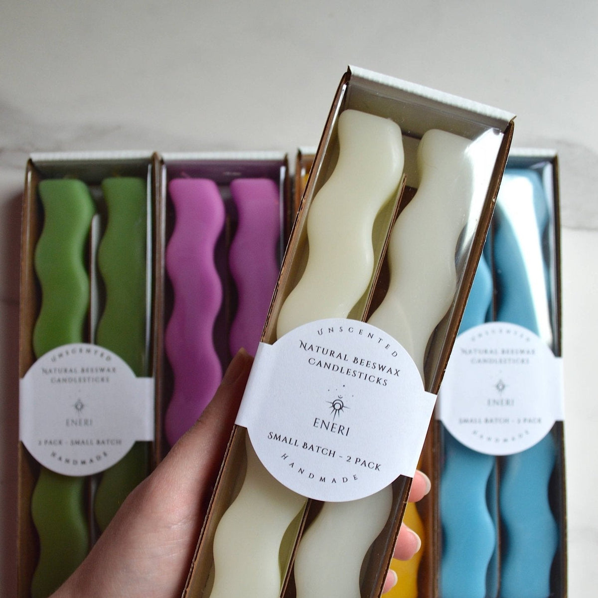 Womenmart Wavy Beeswax Candlestick Set view 3