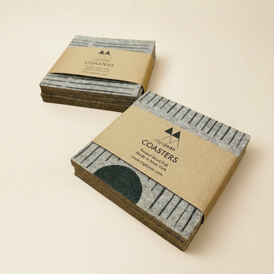 Womenmart Wool Felt Coaster Set Charcoal Peeka